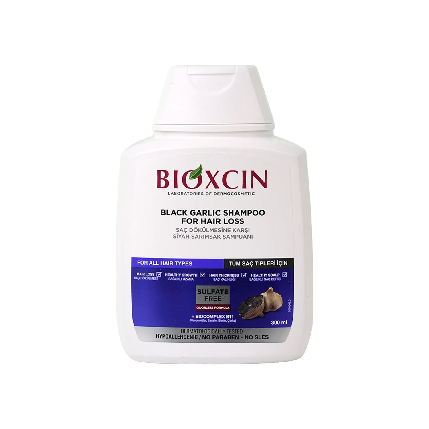 Bioxcin Black Garlic Shampoo For All Hair Types 300Ml