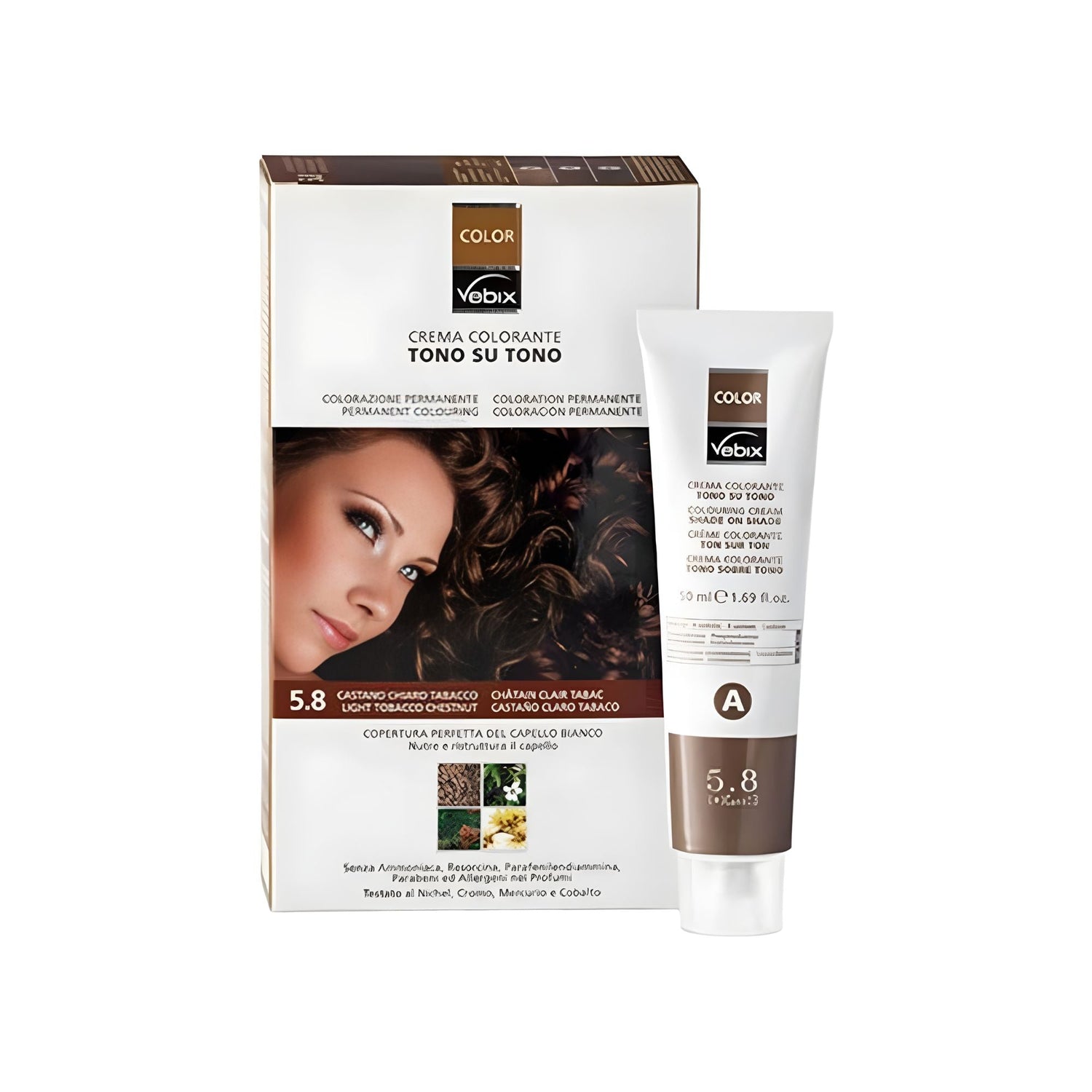 Vebix Hair Color 5.8 Light Tabacco Brown 01321