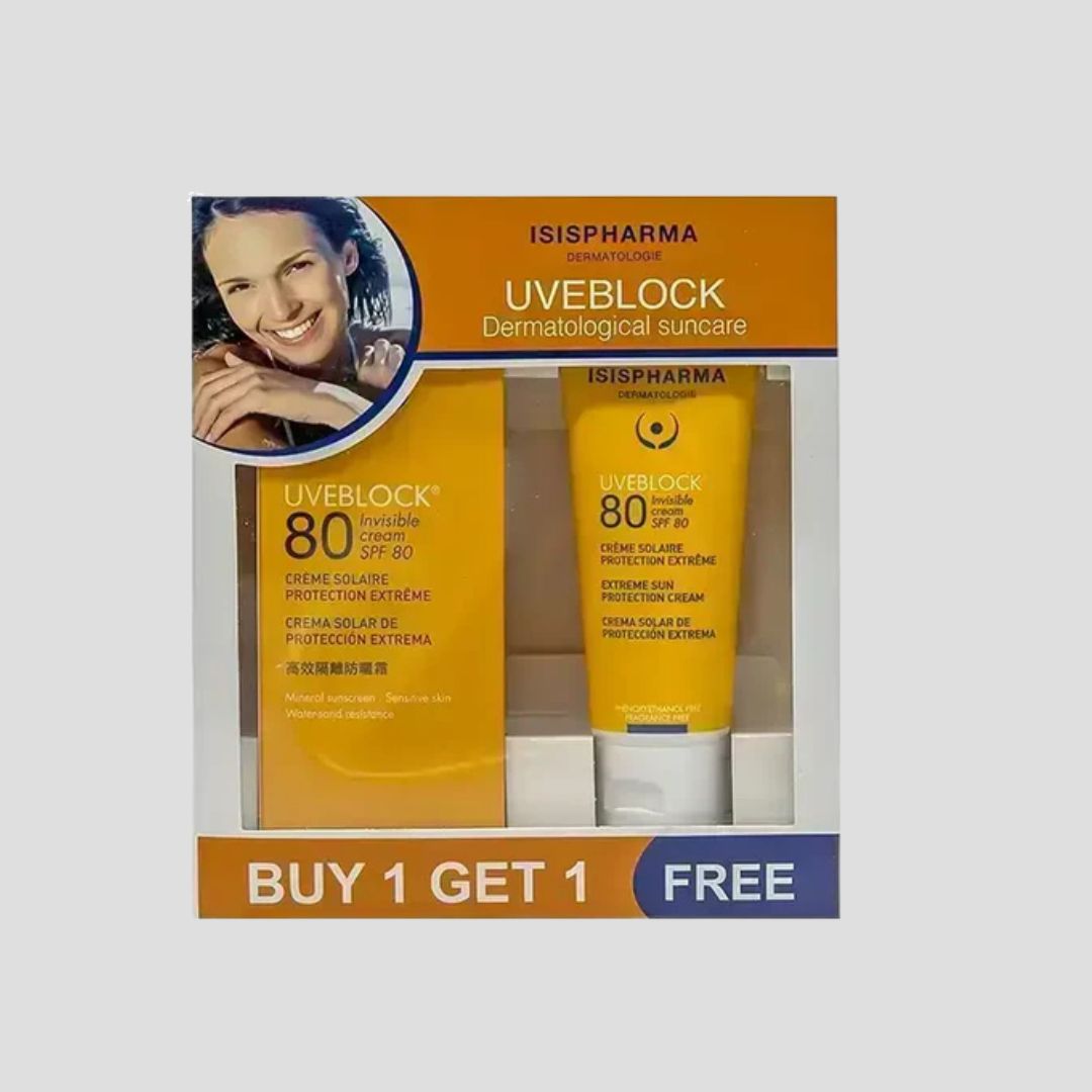 إيزيس يو في بلوك كريم بعامل حماية من الشمس 80 إنفيزيبل 40 مل عرض 1+1