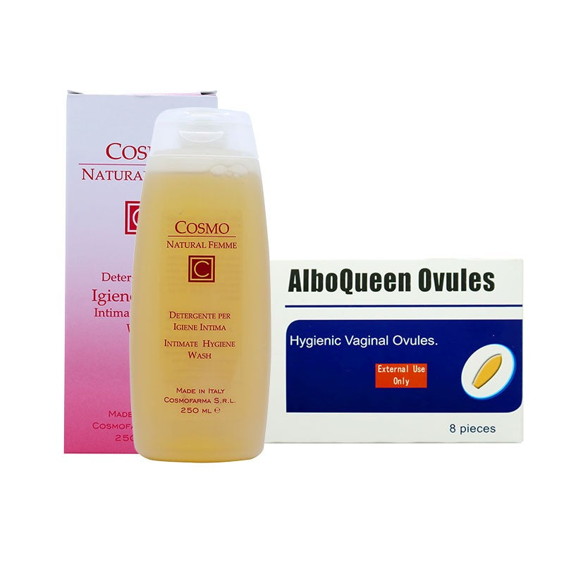 Offer Package Albo Queen Vaginal Ovules 8'S + Cosmo Intimate Wash