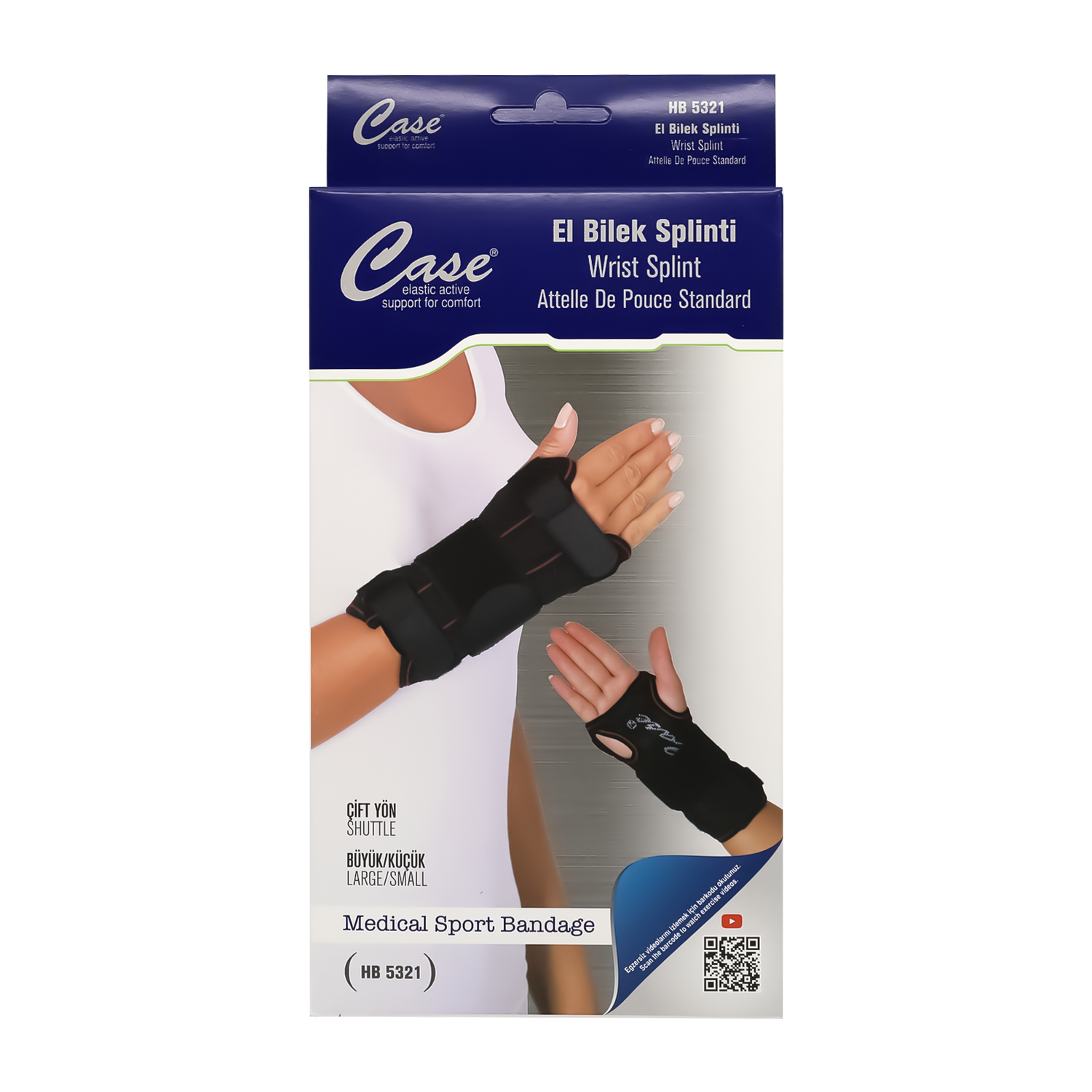 Case Wrist Splint Black Hb 5321-2 L-Xxl