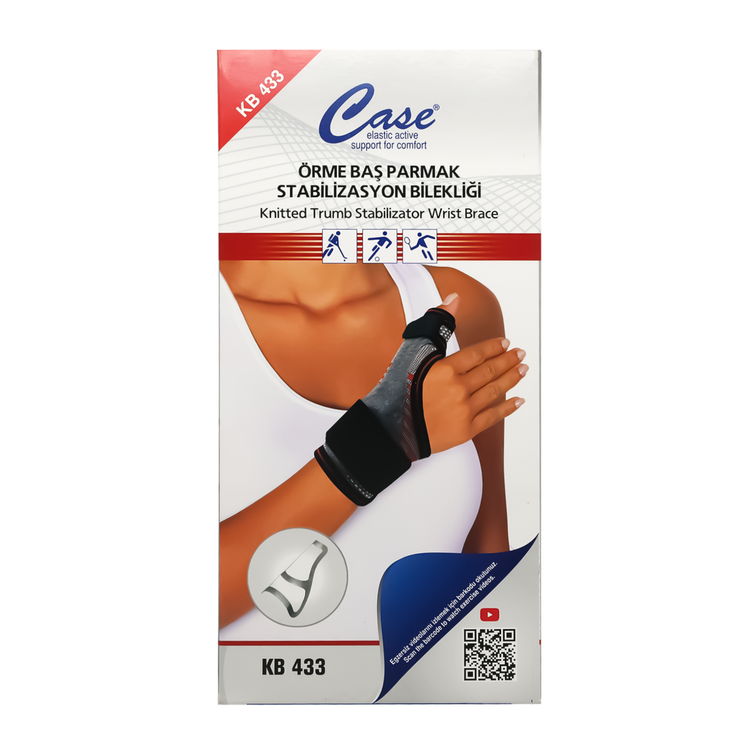 Case Thumb Stabilizator Wrist Brace Kb 433-3 L-Xxl