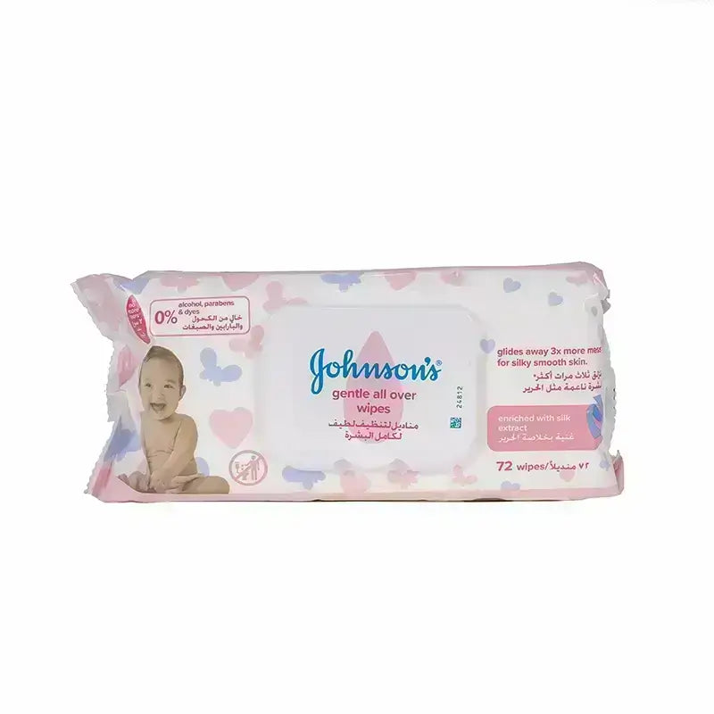 Johnson Baby Gentle All Clear Wipes 72's