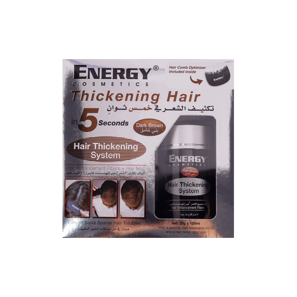 Energy Cosmetics Hair Thickening System Kit Dark Brown