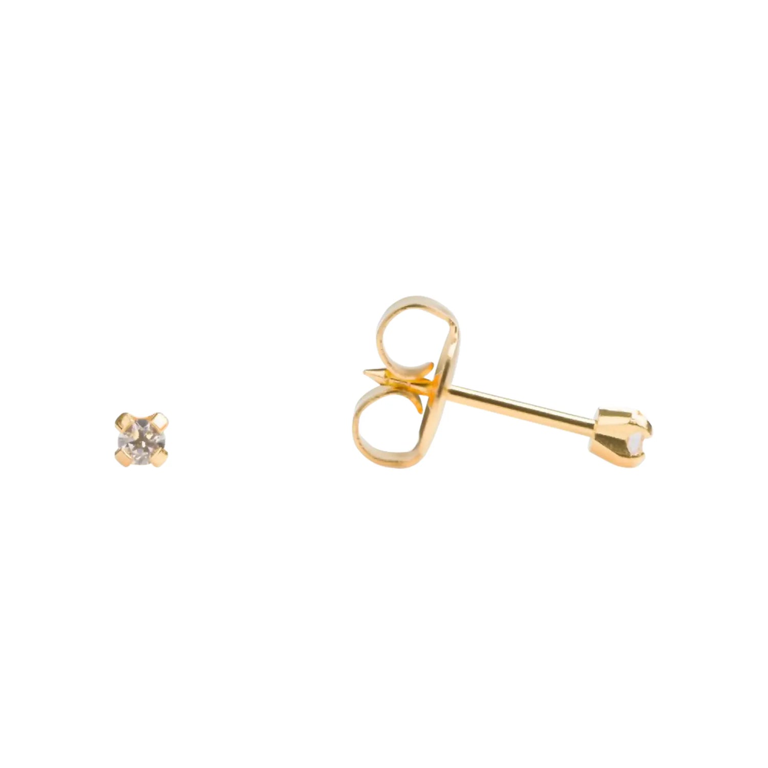 Studex 18K Gold Tiff Cubic Zirconia Earrings 2 mm 3020