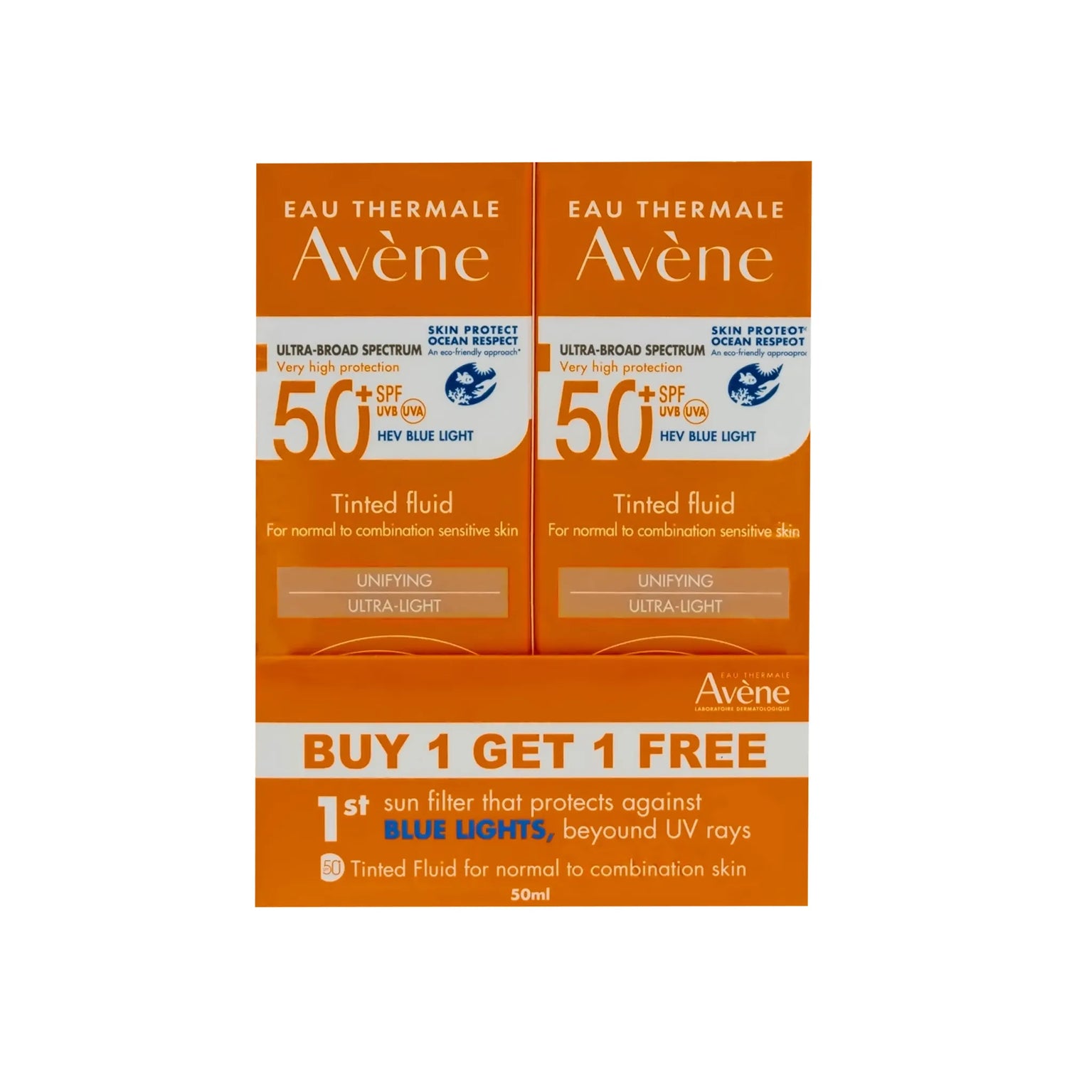 Avene Suncare SPF 50+ Ultra Light Tinted Fluid Kit 1+1 65348
