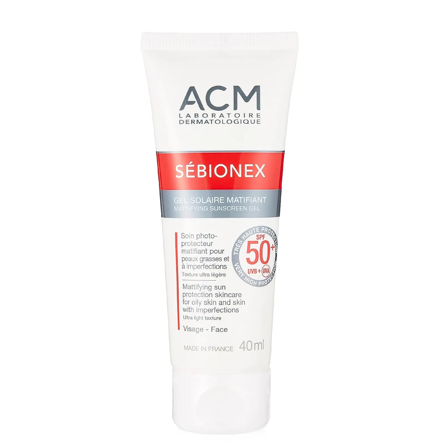 ACM Sebionex Mattifying Sunscreen SPF 50+ Gel 40 mL