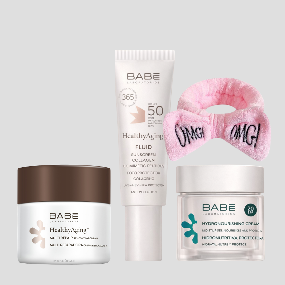 بكج العناية بالبشرة من بابي وربطة شعر 